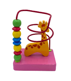 Eğitici Ahşap Oyuncak Zürafa Figürlü Mini Helezon
