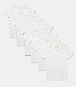 Erkek Çocuk Organik Pamuk Penye 6'Lı Paket T-Shirt 2004 3-4 Yaş